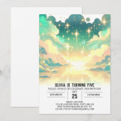 Invitation Anniversaire numérique céleste des nuages (Devant / Derrière)