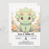 Invitation Anniversaire numérique de Dinosaur moderne (Devant / Derrière)