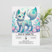 Invitation Anniversaire numérique de la fille Wolf moderne (Debout devant)