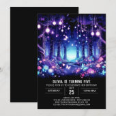 Invitation Anniversaire numérique de la forêt de Cute Boho (Devant / Derrière)