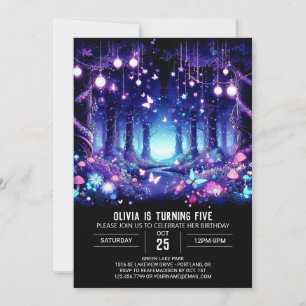 Invitation Anniversaire numérique de la forêt de Cute Boho