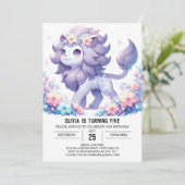 Invitation Anniversaire numérique de Lion Fun moderne (Debout devant)