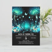 Invitation Anniversaire numérique des bois modernes enchantés (Debout devant)