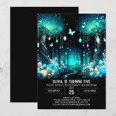 Invitation Anniversaire numérique des bois modernes enchantés (Devant / Derrière)