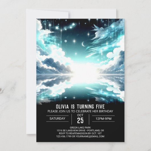 Invitation Anniversaire numérique des étoiles (Devant)