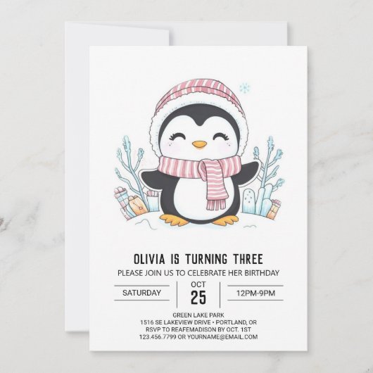 Invitation Anniversaire numérique Dreamfake Snowflake (Devant)