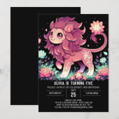 Invitation Anniversaire numérique du lion modifiable (Devant / Derrière)