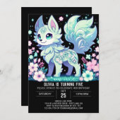 Invitation Anniversaire numérique du loup majestueux (Devant / Derrière)