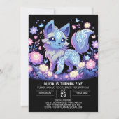 Invitation Anniversaire numérique du loup modifiable (Devant)