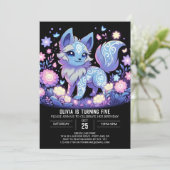 Invitation Anniversaire numérique du loup modifiable (Debout devant)