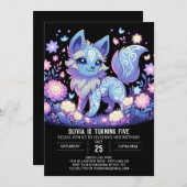 Invitation Anniversaire numérique du loup modifiable (Devant / Derrière)