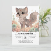 Invitation Anniversaire numérique Elegant Boho Wolf (Debout devant)