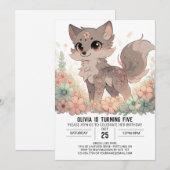 Invitation Anniversaire numérique Elegant Boho Wolf (Devant / Derrière)