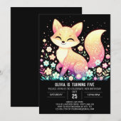 Invitation Anniversaire numérique Enchanted Fox (Devant / Derrière)