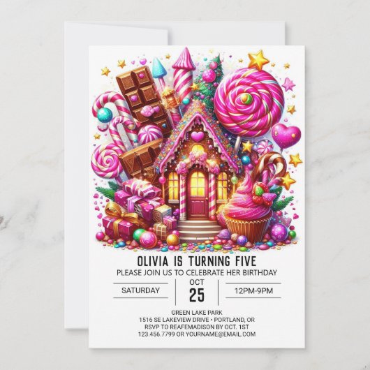 Invitation Anniversaire numérique enchantée (Devant)