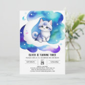 Invitation Anniversaire numérique Pastel Kitten (Debout devant)