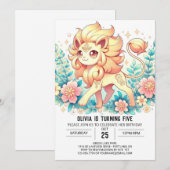 Invitation Anniversaire numérique simple Lion (Devant / Derrière)