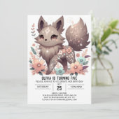 Invitation Anniversaire numérique simple Pastel Wolf (Debout devant)