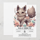 Invitation Anniversaire numérique simple Pastel Wolf (Devant / Derrière)