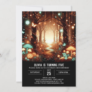 Invitation Anniversaire numérique Whimsy Woodland moderne