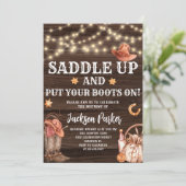 Invitation Anniversaire occidental Cowboy fête d'anniversaire (Debout devant)