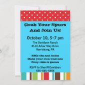 Invitation Anniversaire occidental de bal populaire fait sur (Dos)