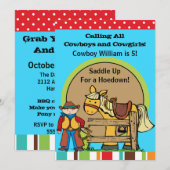 Invitation Anniversaire occidental de bal populaire fait sur (Devant / Derrière)