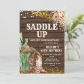 Invitation Anniversaire occidental pour l'homme (Debout devant)