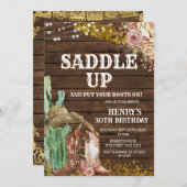 Invitation Anniversaire occidental pour l'homme (Devant / Derrière)