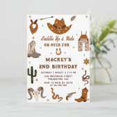 Invitation Anniversaire occidental Rustique 2e fête d'anniver (Debout devant)