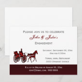 Invitation Anniversaire officiel du fiançailles de la calèche (Devant / Derrière)