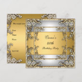 Invitation anniversaire or et argent (Devant / Derrière)