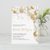 Invitation anniversaire or et blanc (Debout devant)