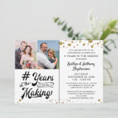 Invitation Anniversaire Or Noir DES ANNÉES DE FABRICATION (Debout devant)