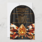 Invitation Anniversaire Orange 1960 Mod Bow Bijou d'or (Dos)