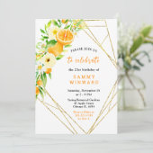 Invitation Anniversaire Oranges et Fleurs (Debout devant)