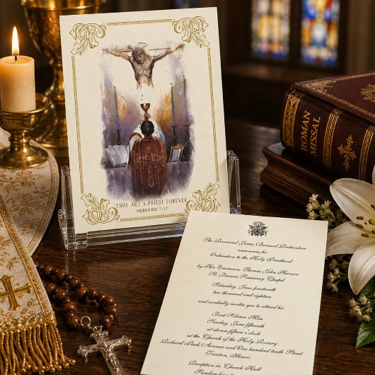 Invitation Anniversaire Ordination Prêtre Catholiq