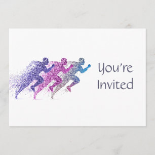 Invitation Anniversaire orienté fonctionnant de coureur