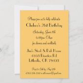 Invitation Anniversaire ou Bachelorette Party Diva Princess G (Dos)