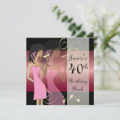 Invitation Anniversaire ou enterrement de vie de jeune fille  (Debout devant)