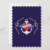 Invitation Anniversaire ou Mariage sur un bateau Ancre nautiq (Devant)