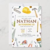 Invitation Anniversaire Outils de Construction (Devant)