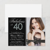 Invitation Anniversaire ouvrier de 40 photos de diamant (Devant / Derrière)