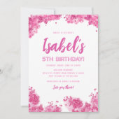 Invitation Anniversaire Paillettes Roses (Devant)