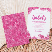Invitation Anniversaire Paillettes Roses