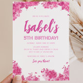 Invitation Anniversaire Paillettes Roses