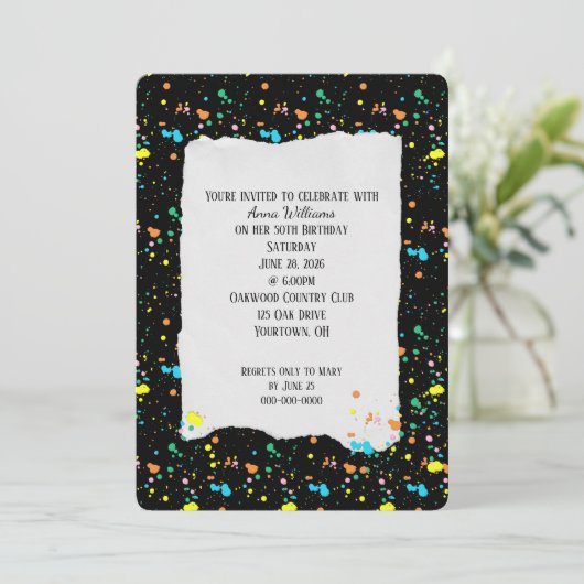 Invitation Anniversaire Paint Splatz (Debout devant)