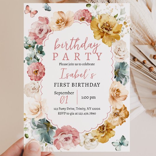 Invitation Anniversaire Papillon