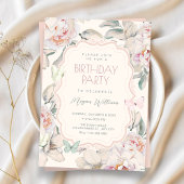 Invitation Anniversaire papillon floral