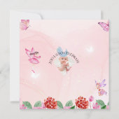 Invitation anniversaire papillon illustratif rose (Dos)